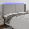 LED posteljno vzglavje svetlo sivo 203x16x118/128 cm blago