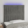 LED posteljno vzglavje svetlo sivo 80x5x118/128 cm žamet