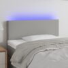 LED posteljno vzglavje svetlo sivo 90x5x78/88 cm blago