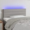 LED posteljno vzglavje svetlo sivo 90x5x78/88 cm blago