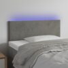 LED posteljno vzglavje svetlo sivo 90x5x78/88 cm žamet