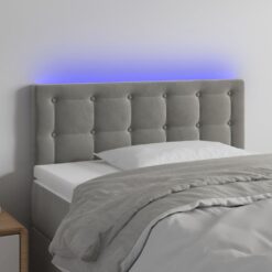 LED posteljno vzglavje svetlo sivo 90x5x78/88 cm žamet