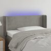 LED posteljno vzglavje svetlo sivo 93x16x78/88 cm žamet