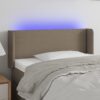 LED posteljno vzglavje taupe 103x16x78/88 cm blago