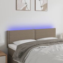 LED posteljno vzglavje taupe 144x5x78/88 cm blago