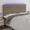 LED posteljno vzglavje taupe 200x7x118/128 cm blago