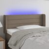 LED posteljno vzglavje taupe 93x16x78/88 cm blago