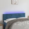 LED posteljno vzglavje temno modro 144x5x78/88 cm žamet
