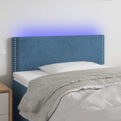 LED posteljno vzglavje temno modro 80x5x78/88 cm žamet