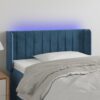 LED posteljno vzglavje temno modro 83x16x78/88 cm žamet