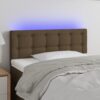 LED posteljno vzglavje temno rjavo 90x5x78/88 cm blago