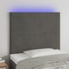 LED posteljno vzglavje temno sivo 100x5x118/128 cm žamet