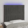 LED posteljno vzglavje temno sivo 100x5x118/128 cm žamet