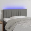 LED posteljno vzglavje temno sivo 100x5x78/88 cm blago