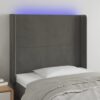 LED posteljno vzglavje temno sivo 103x16x118/128 cm žamet