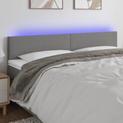 LED posteljno vzglavje temno sivo 180x5x78/88 cm blago