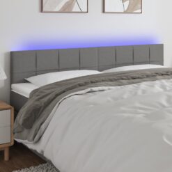 LED posteljno vzglavje temno sivo 180x5x78/88 cm blago