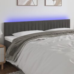 LED posteljno vzglavje temno sivo 180x5x78/88 cm žamet