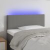 LED posteljno vzglavje temno sivo 80x5x78/88 cm blago