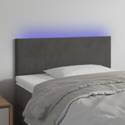 LED posteljno vzglavje temno sivo 80x5x78/88 cm žamet