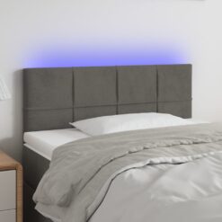 LED posteljno vzglavje temno sivo 80x5x78/88 cm žamet