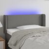 LED posteljno vzglavje temno sivo 83x16x78/88 cm blago
