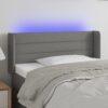 LED posteljno vzglavje temno sivo 83x16x78/88 cm blago