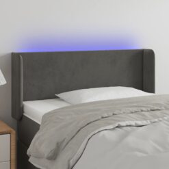 LED posteljno vzglavje temno sivo 83x16x78/88 cm žamet