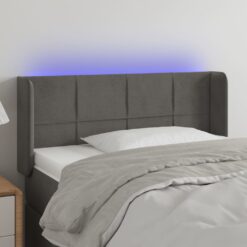 LED posteljno vzglavje temno sivo 83x16x78/88 cm žamet