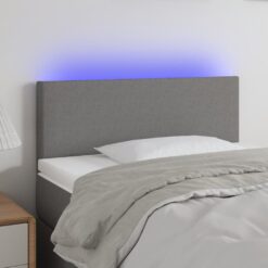 LED posteljno vzglavje temno sivo 90x5x78/88 cm blago