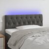 LED posteljno vzglavje temno sivo 90x7x78/88 cm žamet