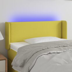 LED posteljno vzglavje zeleno 103x16x78/88 cm blago