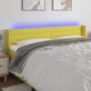 LED posteljno vzglavje zeleno 203x16x78/88 cm blago