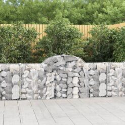 Obokane gabion košare 10 kosov 200x30x80/100 cm cinkano železo