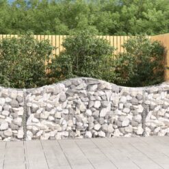 Obokane gabion košare 10 kosov 200x50x80/100 cm cinkano železo