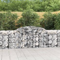 Obokane gabion košare 10 kosov 300x50x80/100 cm cinkano železo