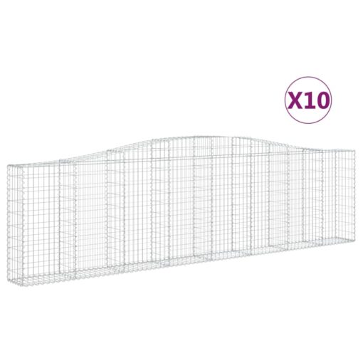 Obokane gabion košare 10kosi 400x30x100/120 cm pocinkano železo - Image 2