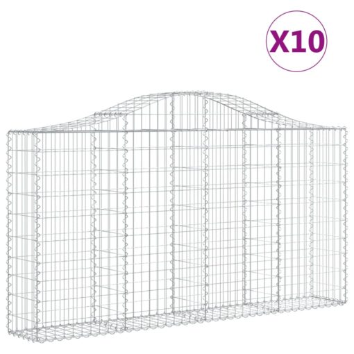 Obokane gabion košare 10kosov 200x30x100/120cm pocinkano železo - Image 2