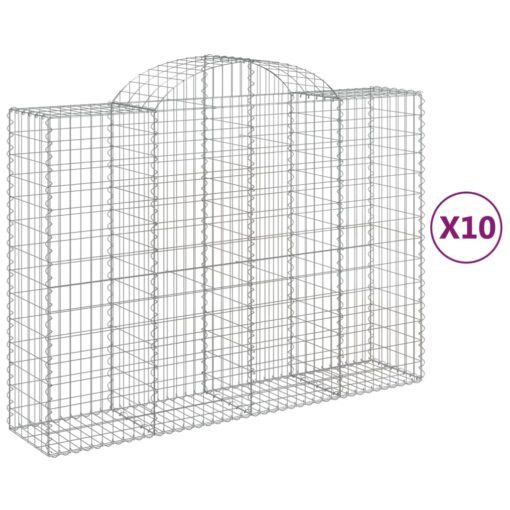 Obokane gabion košare 10kosov 200x50x140/160cm pocinkano železo - Image 2