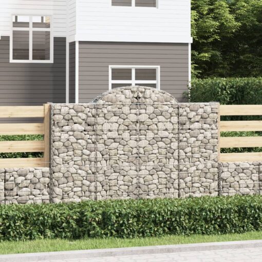 Obokane gabion košare 10kosov 200x50x140/160cm pocinkano železo