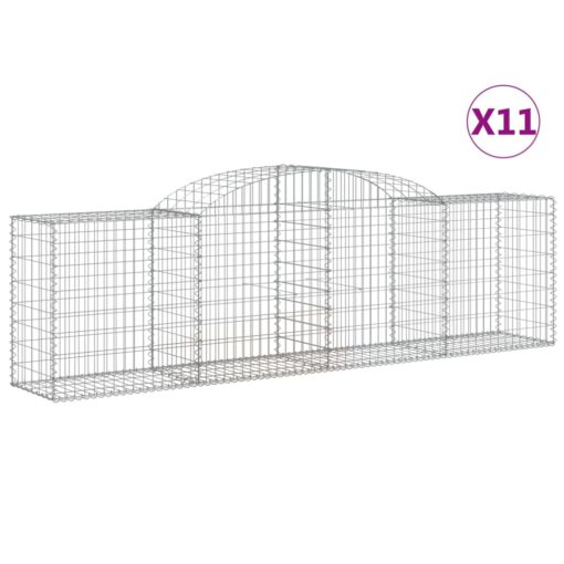 Obokane gabion košare 11 kosa 300x50x80/100 cm pocinkano železo - Image 2