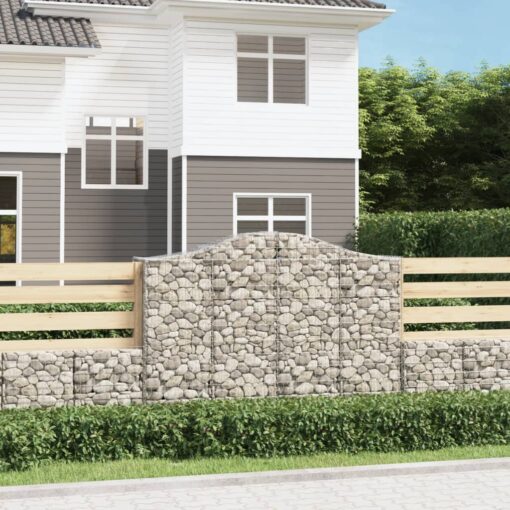 Obokane gabion košare 11kosov 200x50x140/160cm pocinkano železo