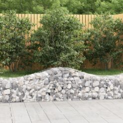 Obokane gabion košare 12 kosov 200x50x40/60 cm pocinkano železo