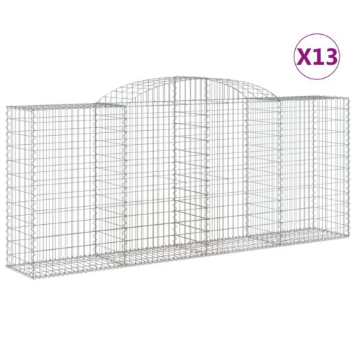 Obokane gabion košare 13 kosa 300x50x120/140cm pocinkano železo - Image 2