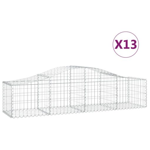 Obokane gabion košare 13 kosov 200x50x40/60 cm pocinkano železo - Image 2