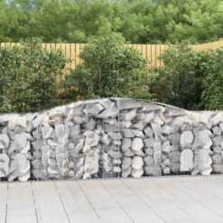 Obokane gabion košare 15 kosov 400x50x80/100 cm cinkano železo