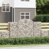 Obokane gabion košare 2 kosa 200x30x120/140 cm pocinkano železo