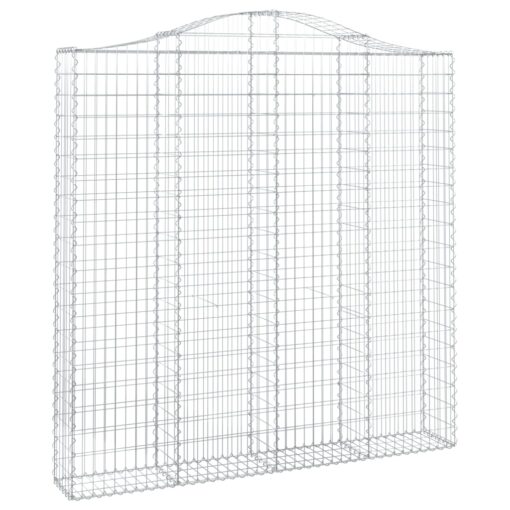 Obokane gabion košare 2 kosa 200x30x200/220 cm pocinkano železo - Image 3