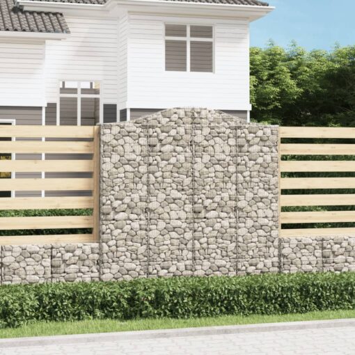 Obokane gabion košare 2 kosa 200x30x200/220 cm pocinkano železo