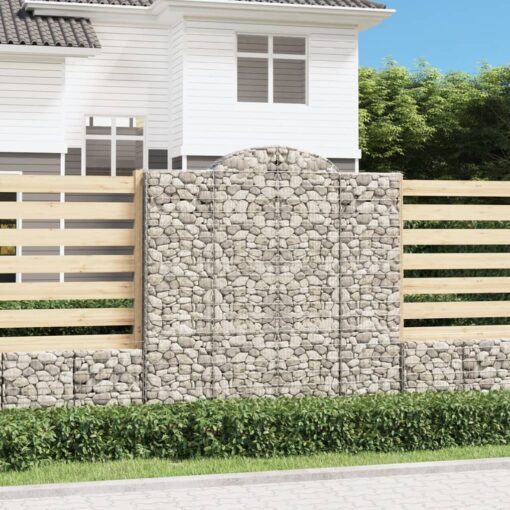 Obokane gabion košare 2 kosa 200x30x200/220 cm pocinkano železo